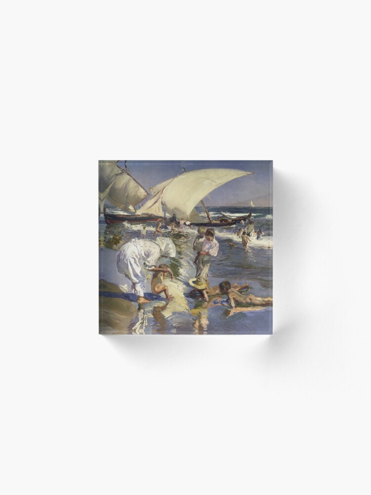 Alternate view of Joaquin Sorolla Y Bastida - Beach Of Valencia By Morning Light Acrylic Block