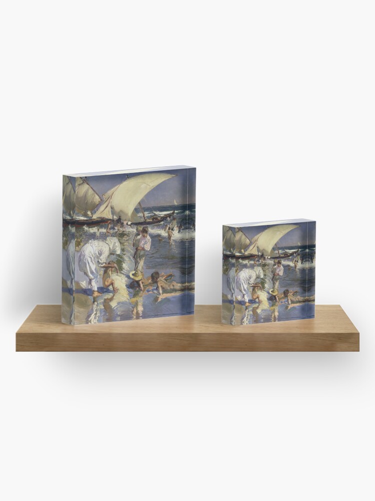 Alternate view of Joaquin Sorolla Y Bastida - Beach Of Valencia By Morning Light Acrylic Block