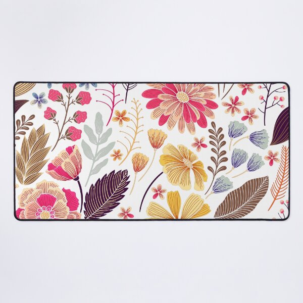 Item preview, Colorful retro flowers pattern designed and sold by GoDesign1.