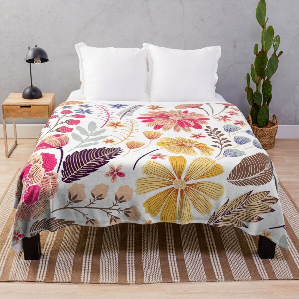 Item preview, Colorful retro flowers pattern designed and sold by GoDesign1.