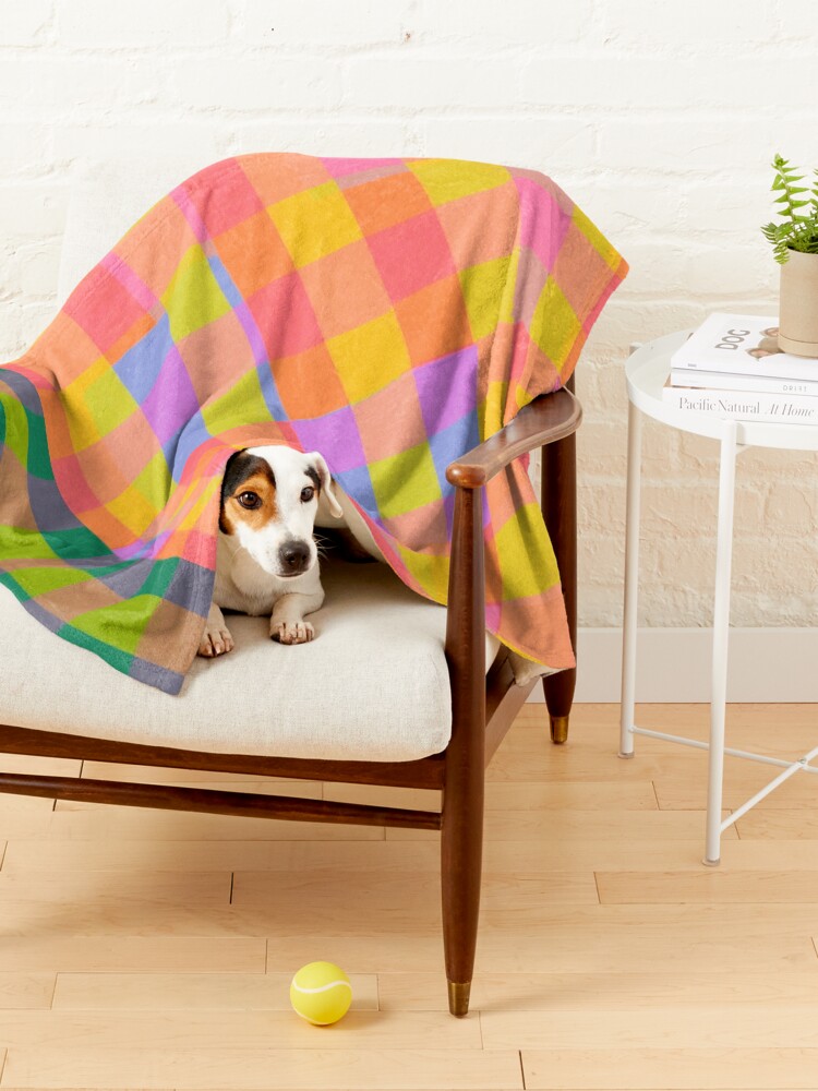 Alternate view of Pink plaid Pet Blanket