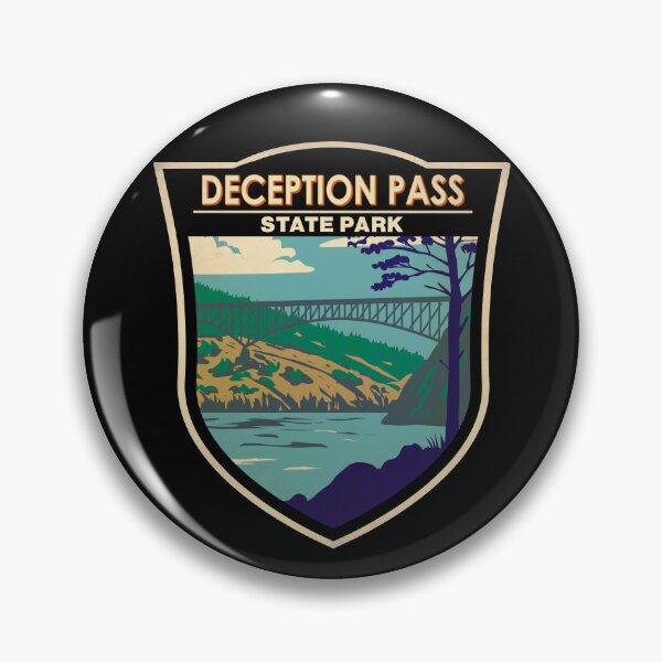 Item preview, Deception Pass State Park Bridge Washington Badge designed and sold by KrisSidDesigns.