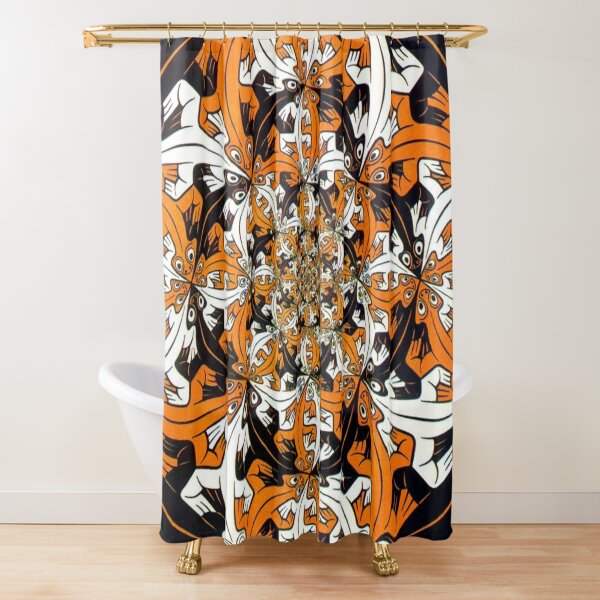 Less and Less by Maurits Cornelis Escher Shower Curtain