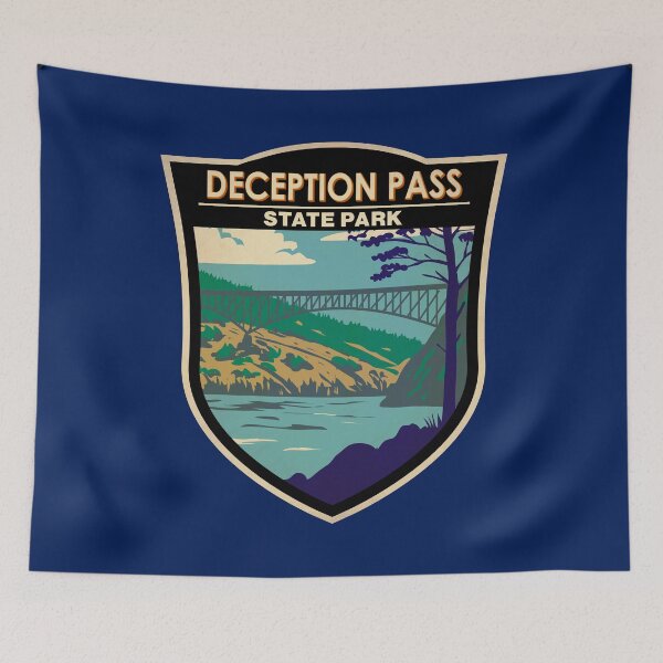 Item preview, Deception Pass State Park Bridge Washington Badge designed and sold by KrisSidDesigns.