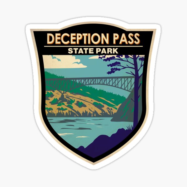 Item preview, Deception Pass State Park Bridge Washington Badge designed and sold by KrisSidDesigns.