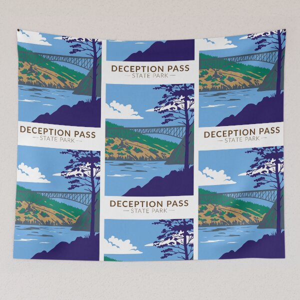 Item preview, Deception Pass State Park Bridge Washington Vintage designed and sold by KrisSidDesigns.