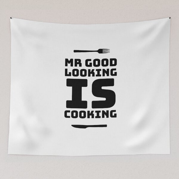 Artikelvorschau, APRONS - APRON - MR GOOD LOOKING IS COOKING - APRON FUNNY - COOL entworfen und verkauft von Tropical Blood.