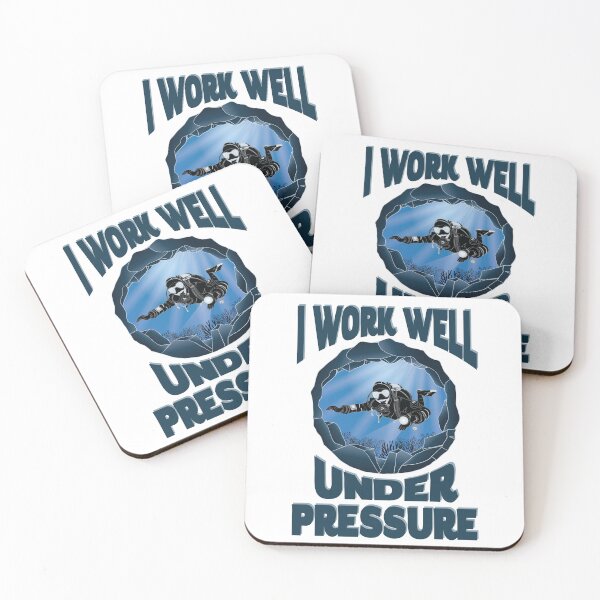 Item preview, I Work Well Under Pressure - Underwater Cave Scuba Diver designed and sold by TheInkElephant.