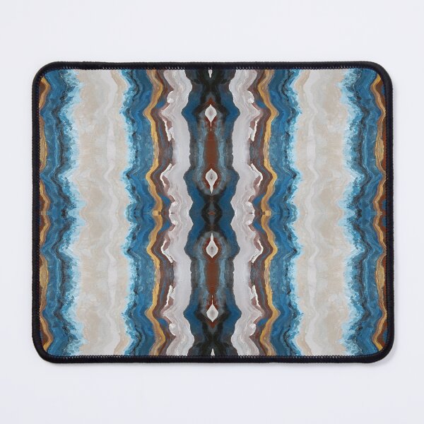 Item preview, Gold Blue Linen Wave Pattern designed and sold by Ruth Palmer.