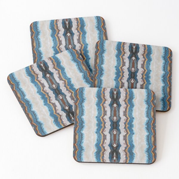 Item preview, Gold Blue Linen Wave Pattern designed and sold by Ruth Palmer.