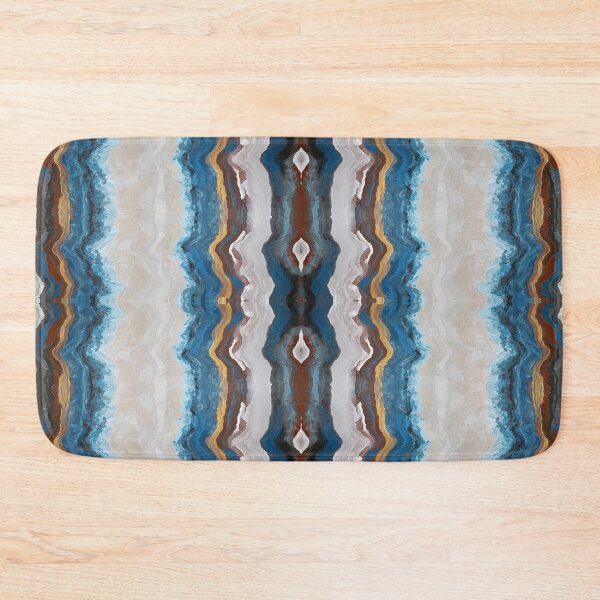 Item preview, Gold Blue Linen Wave Pattern designed and sold by Ruth Palmer.