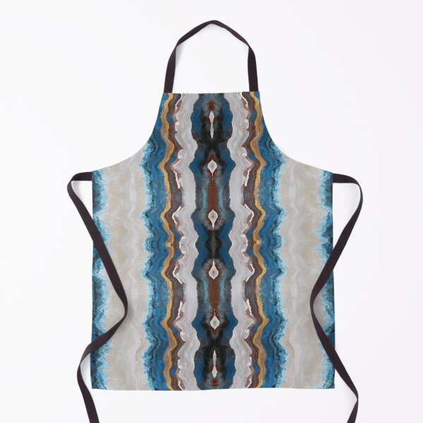 Item preview, Gold Blue Linen Wave Pattern designed and sold by Ruth Palmer.
