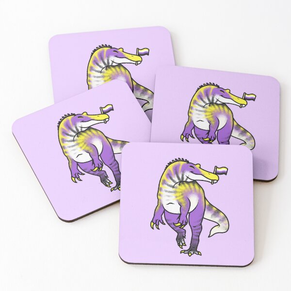 Item preview, NON-BINARYonyx Prideosaur - Pride Month Non-Binary Flag Dinosaur designed and sold by saradrawspaleo.