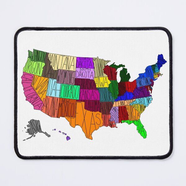 Item preview, US map with state names designed and sold by KTdoodle.