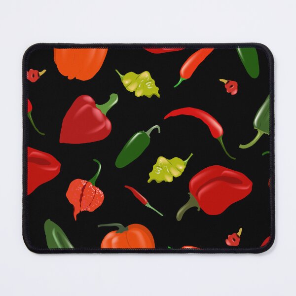 Item preview, Seamless black vector pattern with various pepper types designed and sold by Familyshmot.