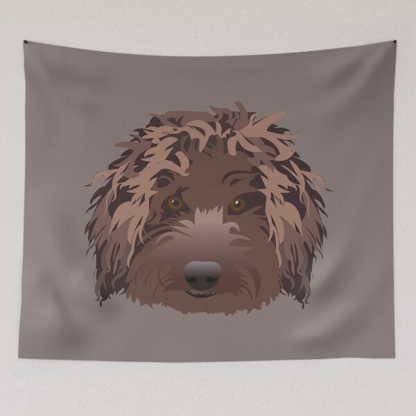 Artikelvorschau, Schokoladen-Labradoodle entworfen und verkauft von KCPetPortraits.