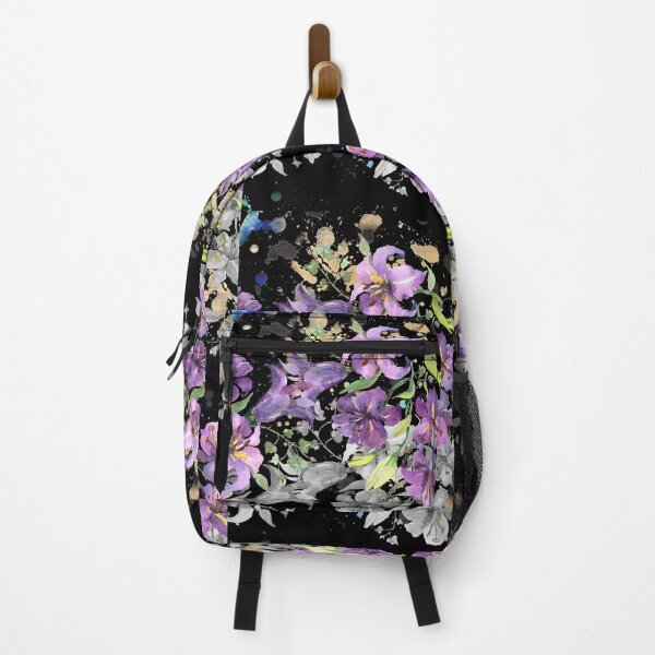 Item preview, Watercolor Purple Floral Splash Pattern designed and sold by HappyLifeCreate.