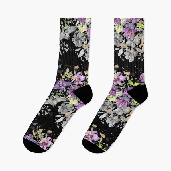 Item preview,  Watercolor Purple Floral Splash Pattern designed and sold by HappyLifeCreate.