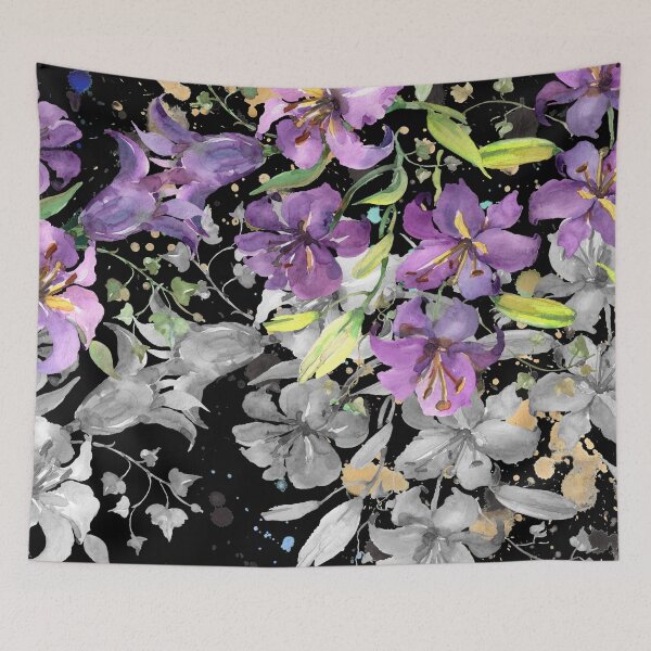 Item preview,  Watercolor Purple Floral Splash Pattern designed and sold by HappyLifeCreate.