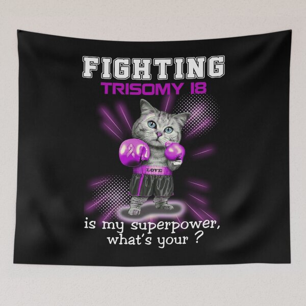 Item preview, Funny Cat Fighting Trisomy 18 Is My Superpower What's Your designed and sold by Kohend.