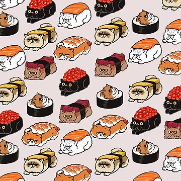 Artwork thumbnail, Sushi Persian Cat by Huebucket