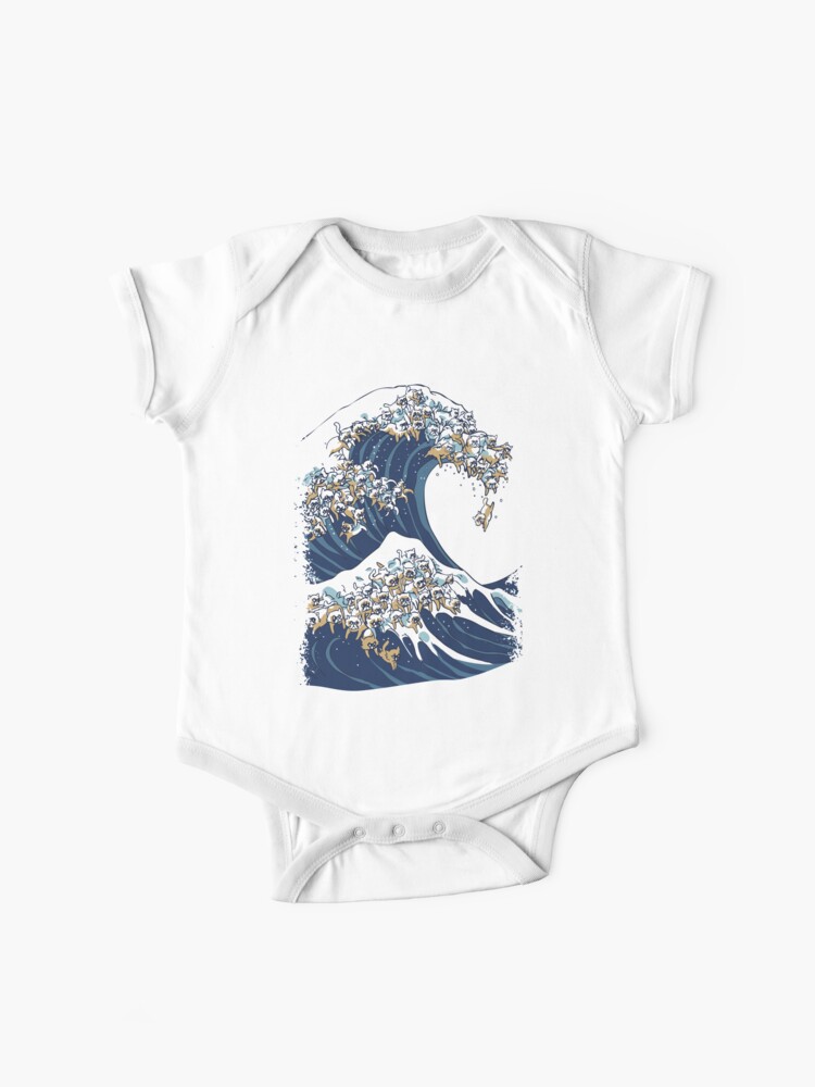 The Great Wave Off Whale Cotton Short Sleeve T Shirts for Baby Toddler Infant