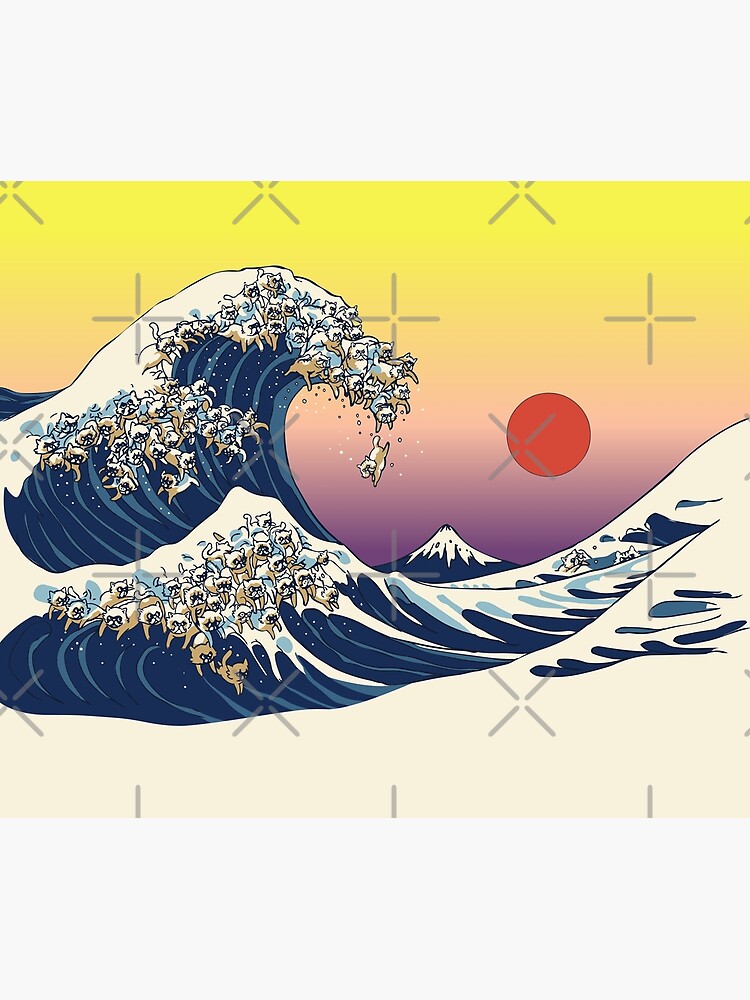 Artwork view, The Great Wave of Cat designed and sold by Huebucket