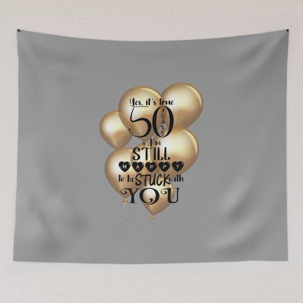 Item preview, 50th Anniversary “Still Happy to Be Stuck With YOU” designed and sold by PawsitiveMum.