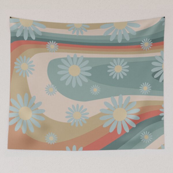 Item preview, Pastel Retro Daisy Swirl Pattern designed and sold by HappyLifeCreate.