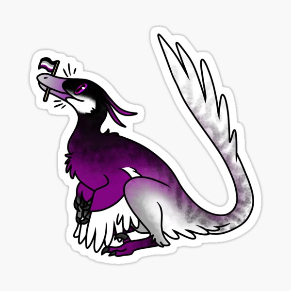VelACEraptor Prideosaur - Pride Month Asexual Flag Dinosaur Sticker