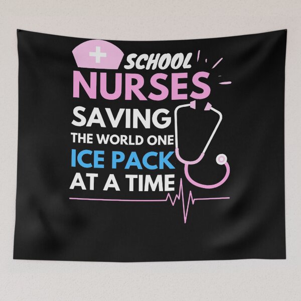 Item preview, school nurses saving the world one ice pack at a time, cool design for School Nurses designed and sold by Sun Rise.