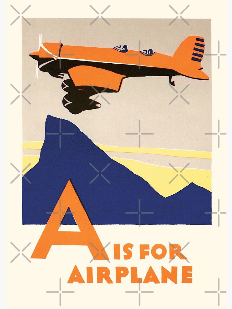"A is for Airplane" Sticker for Sale by BrigitteCooper | Redbubble