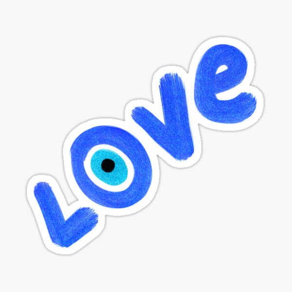 Preppy Evil Eye Love Sticker For Sale By Elizabethpivec Redbubble