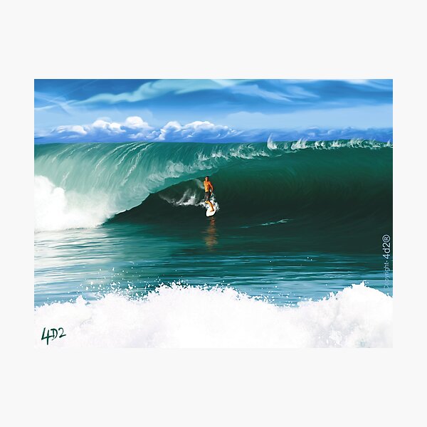 Vintage Photo of Surfer Andy Irons Surfing in the Pipeline Masters Surf  Contest in Hawaii. Digital Download, Printable Photo Art