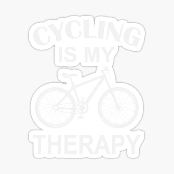 "Cycling Is My Therapy" Sticker by Hantux Redbubble