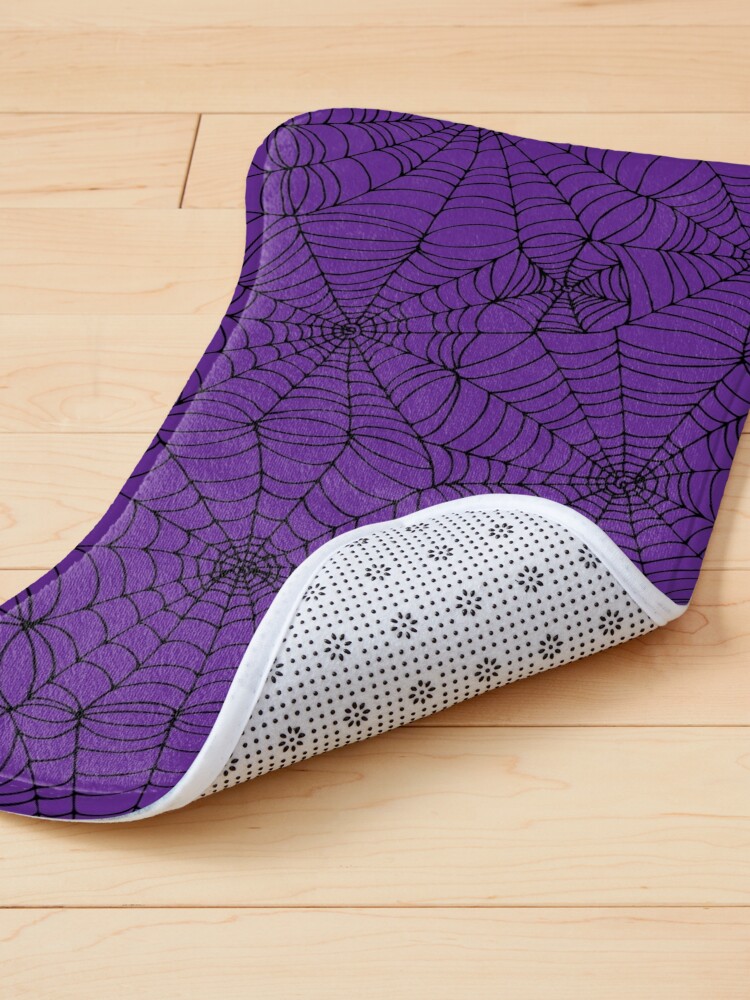 Alternate view of Spider web pattern - purple and black - Halloween pattern by Cecca Designs Pet Mat