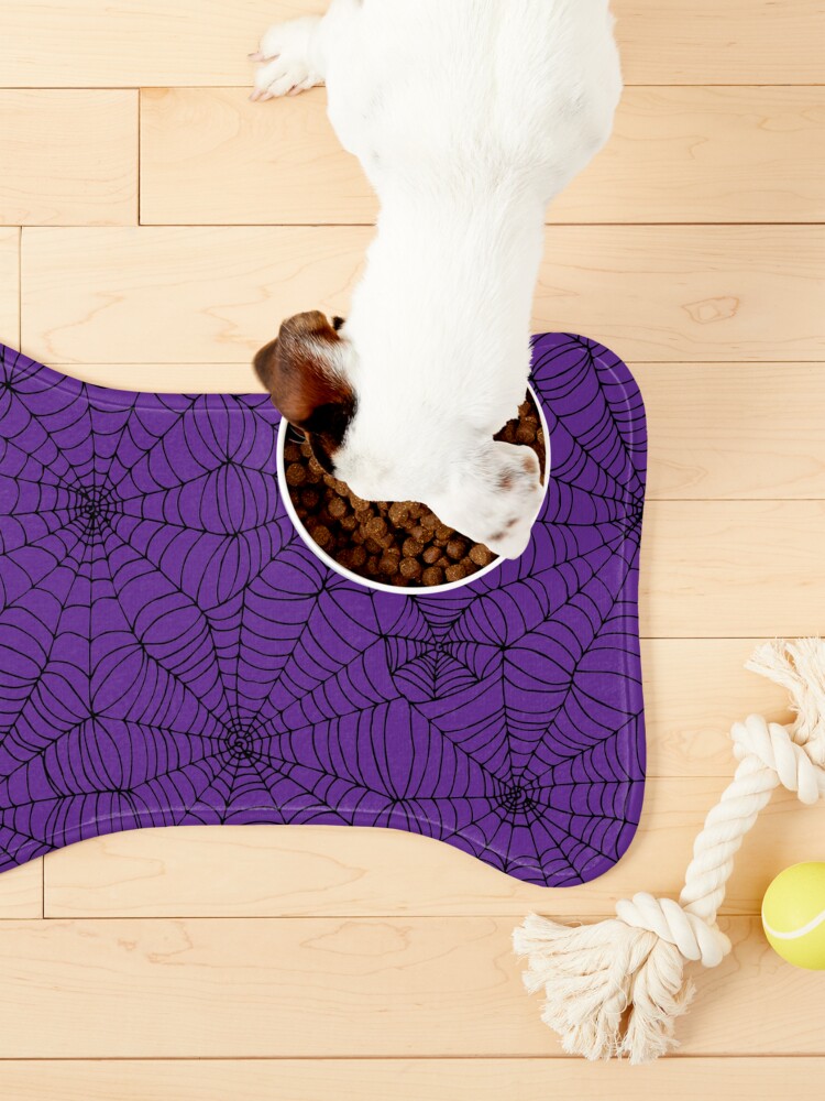 Alternate view of Spider web pattern - purple and black - Halloween pattern by Cecca Designs Pet Mat