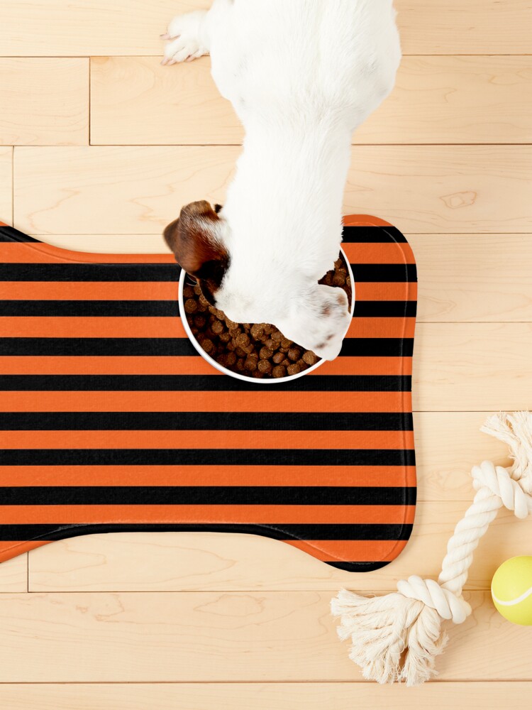 Alternate view of Halloween Stripes - Black and Orange - Classic striped pattern by Cecca Designs Pet Mat