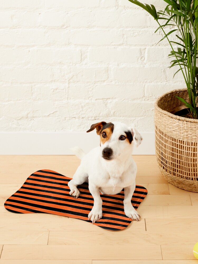 Alternate view of Halloween Stripes - Black and Orange - Classic striped pattern by Cecca Designs Pet Mat