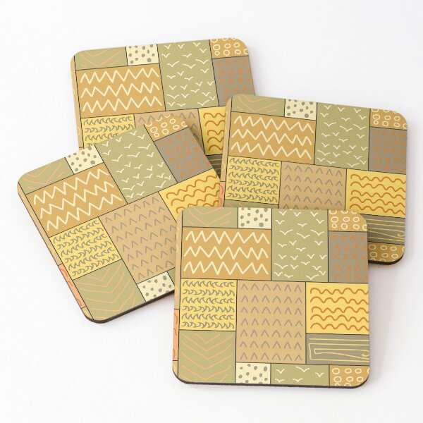 Item preview, Quadrangles with different abstract patterns  designed and sold by ReflectedCrafts.