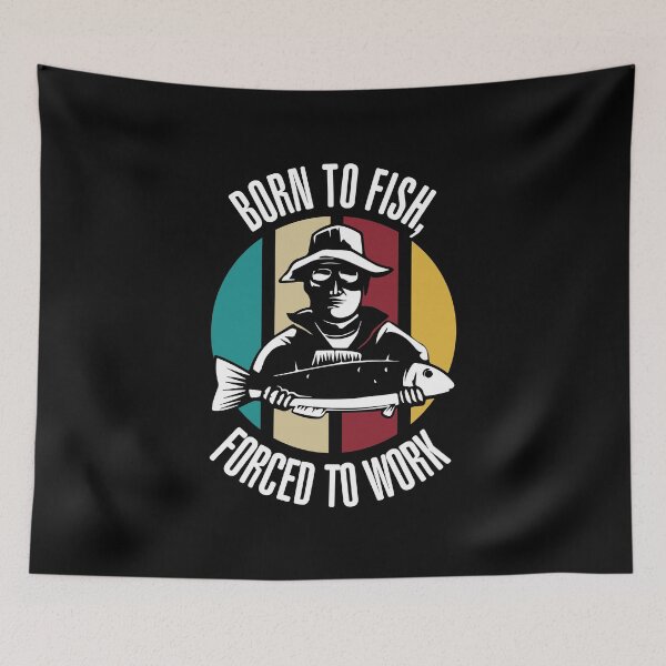Item preview, Fun Born To Fish Forced To Work Retirement Plan Fishing Bass designed and sold by MadrigueraSM-.
