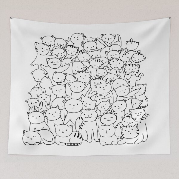 Item preview, Cats Crowd - Funny cute cats - Cats Print - Cat Print Shirt - Feral Animal - Feral Essentials designed and sold by NotUrAverageART.
