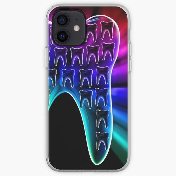 Diseño colorido del arte dental del diente Funda blanda para iPhone