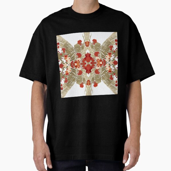Golden Large Retro Flowers Vintage Color Oversized T-Shirt