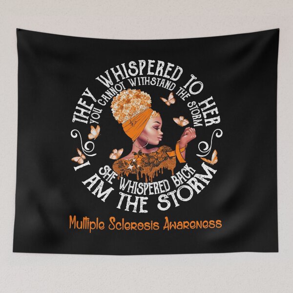 Item preview, Black Girl Fighter Strong I Am The Storm Multiple Sclerosis Awareness designed and sold by Mnrshirley.