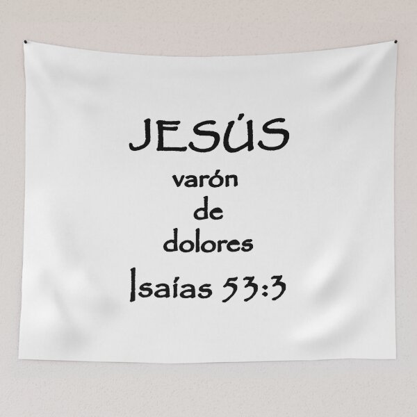 Item preview, Isaiah 53:3 Jesus Man of Sorrows Spanish Bible Verse designed and sold by NombresDeJesus.