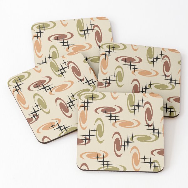 Artikelvorschau, Retro Atomic Age Swirls Stars Pattern Mehrfarbig 1 entworfen und verkauft von thepixelgarden.