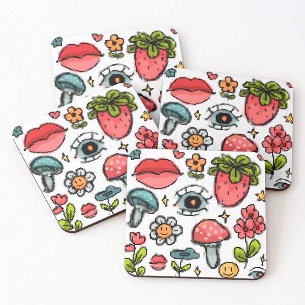 Item preview, floral colorful pixleated pattern designed and sold by HibiscusHeron.