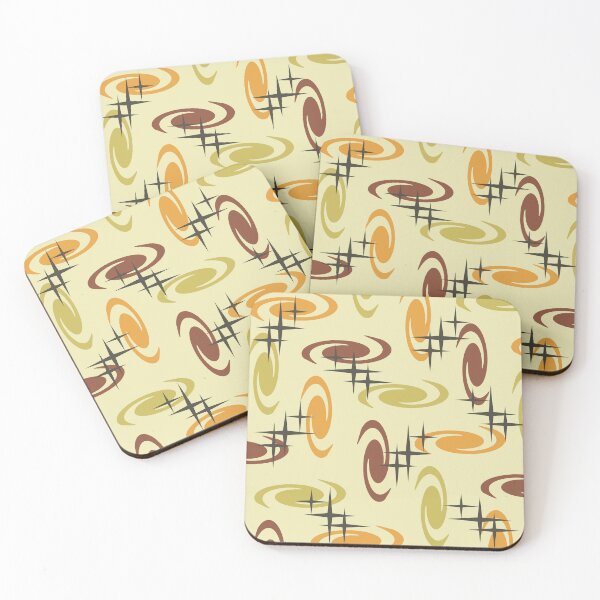 Artikelvorschau, Retro Atomic Age Swirls Stars Pattern Mehrfarbig 2 entworfen und verkauft von thepixelgarden.