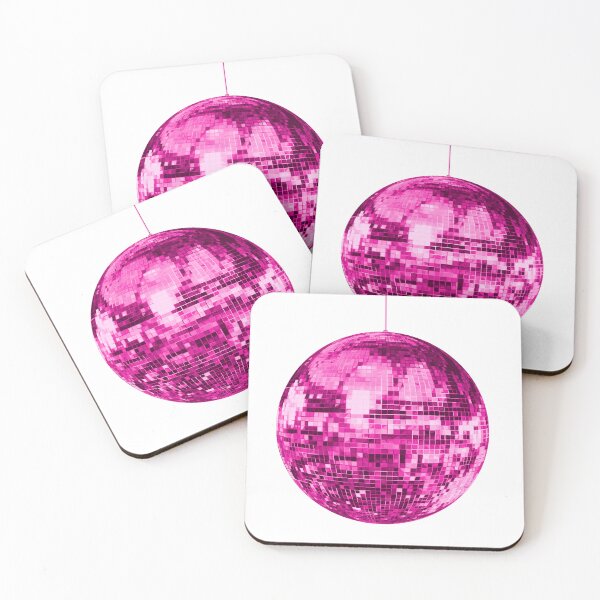 Item preview, Bola de discoteca brillante vintage rosa sobre fondo blanco designed and sold by Deborah Camp.